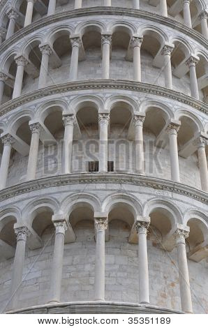 The Leaning Tower of Pisa architectural details