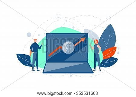 Profit Growth, Exchange Rate, Success Business Concept. Team Businesspeople Business Man, Woman Mana