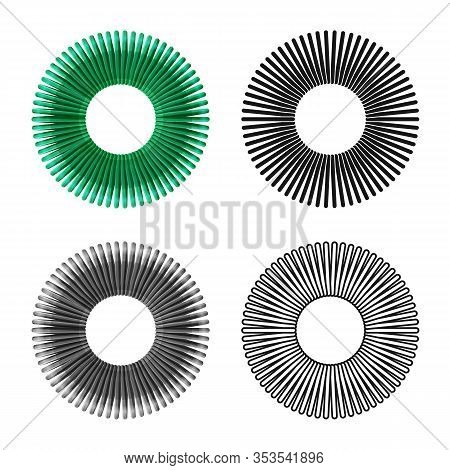 Vector Illustration Of Coil And Plastic Symbol. Graphic Of Coil And Spiral Vector Icon For Stock.