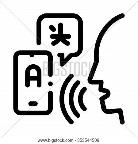 Voice Interpreter Translator Icon Thin Line Vector. Human Speaking And Smartphone Interpreter Transl