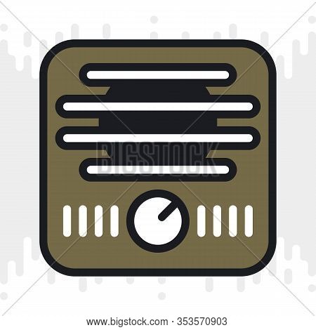 Radio App Icon For Smartphone, Tablet, Laptop Or Other Smart Device With Mobile Interface. Minimalis