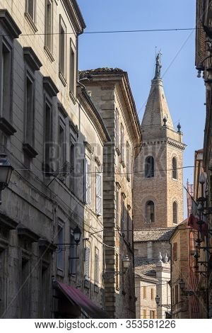 Ripatransone, Ascoli Piceno, Marches, Italy: Typical Street Of The Historic Town At Morning
