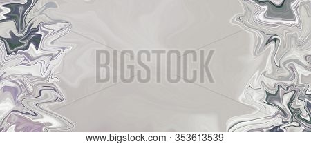 Banner Template With Agate, Onix Texture. Multicolored Abstract Pattern, Light Brown Copy Space. Dec