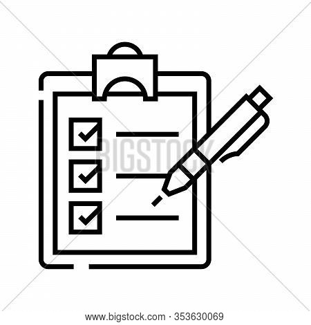 Questionnare Line Icon, Concept Sign, Outline Vector Illustration, Linear Symbol.
