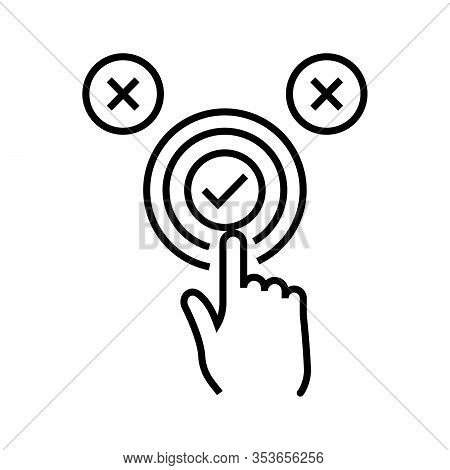 Right Choise Line Icon, Concept Sign, Outline Vector Illustration, Linear Symbol.