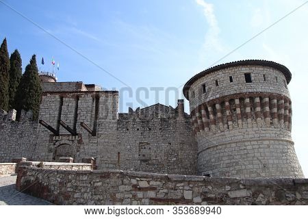 Ancient Castle In Brescia, A City In Northern Italy
