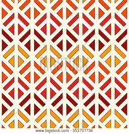 Linocut Style Geometric Seamless Pattern. Minimal Geo Suface Print. Repeated Triangles, Geometrical 
