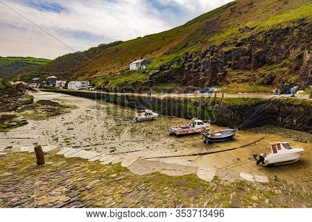 Boscastle Fishing Village In Cornwall. England