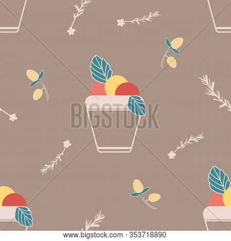 Leaves Nature Collection Illustration Seamless Pattern Background 07