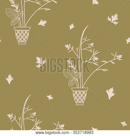 Leaves Nature Collection Illustration Seamless Pattern Background 05
