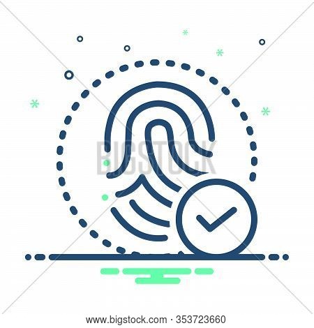 Mix Icon For Fingerprint-matched Fingerprint Matched Coincide Concur Approved