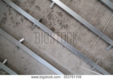 Structure Of Suspended Ceiling Structure, Before Installation Of Gypsum Plasterboard