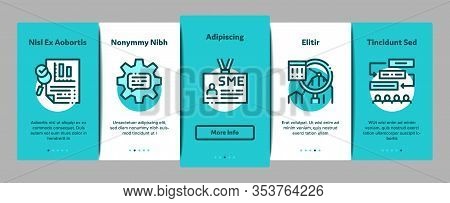 Sme Business Company Onboarding Mobile App Page Screen Vector. Sme Small And Medium Enterprise, Comm