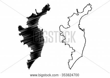 Odessa City (ukraine) Map Vector Illustration, Scribble Sketch City Of Odesa Map