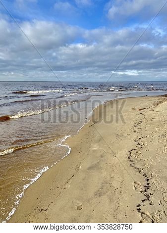 Baltic Sea Autumn Coast Beach Carnikava Gauja River Latvia