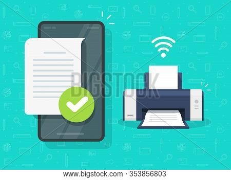 Print Document On Printer Wirelessly Via Mobile Phone Or Smartphone Wifi Connection With File Printi