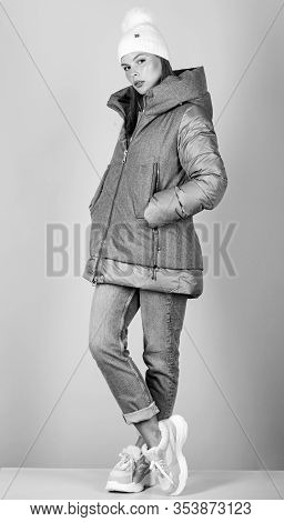 Street Style. Girl Wear Fashion Clothes. Winter Outfit Concept. Modern Style. Look Fashionable. Aest