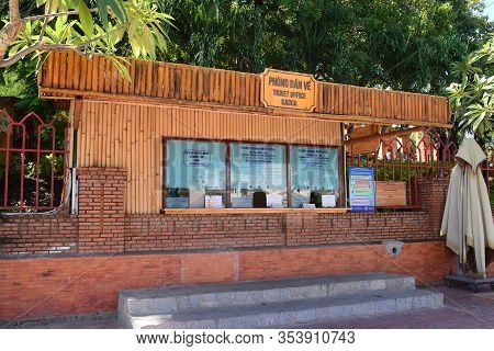 Nha Trang, Vietnam - 28 February 2020 : Ticket Office Ponagar Tower (thap Ba Po Nagar)
