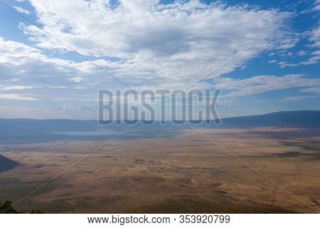 Ngorongoro Crater Aerial View, Tanzania, Africa. Tanzania Landscape