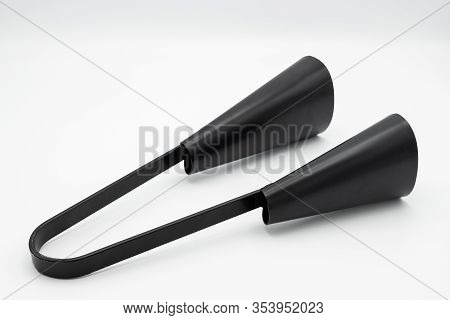 Closeup Of A Black Agogo On A White Background