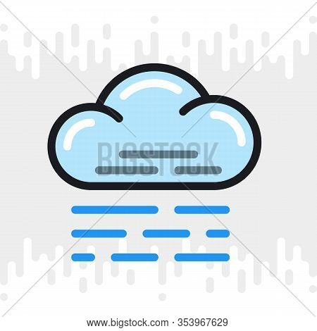 Fog, Mist Or Haze Icon For Weather Forecast Application Or Widget. Color Version On Light Gray Backg