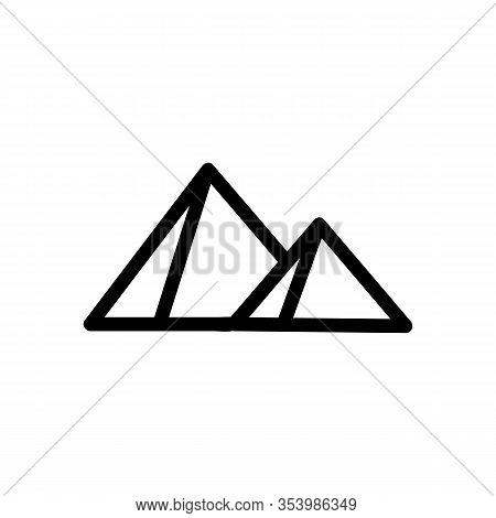 Egypt Pyramid Icon Vector. Thin Line Sign. Isolated Contour Symbol Illustration