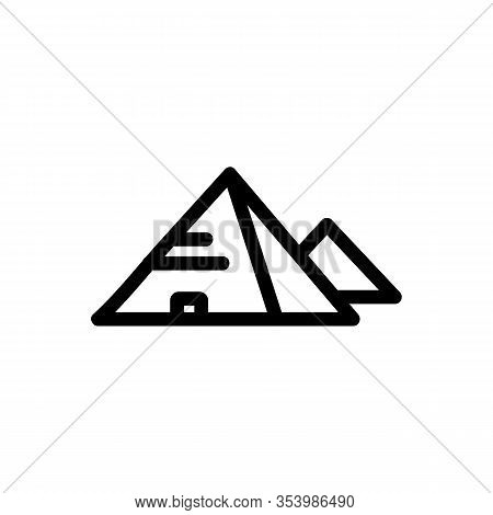 Egypt Pyramid Icon Vector. Thin Line Sign. Isolated Contour Symbol Illustration