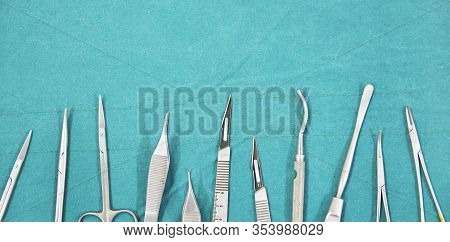 Surgical Instruments, Silicone Nasal Implant In Operating Room.