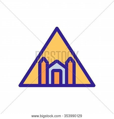 Egypt Pyramid Icon Vector. Thin Line Sign. Isolated Contour Symbol Illustration