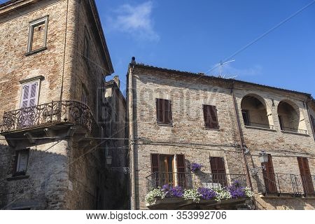 Ripatransone, Ascoli Piceno, Marches, Italy: Typical Street Of The Historic Town At Morning
