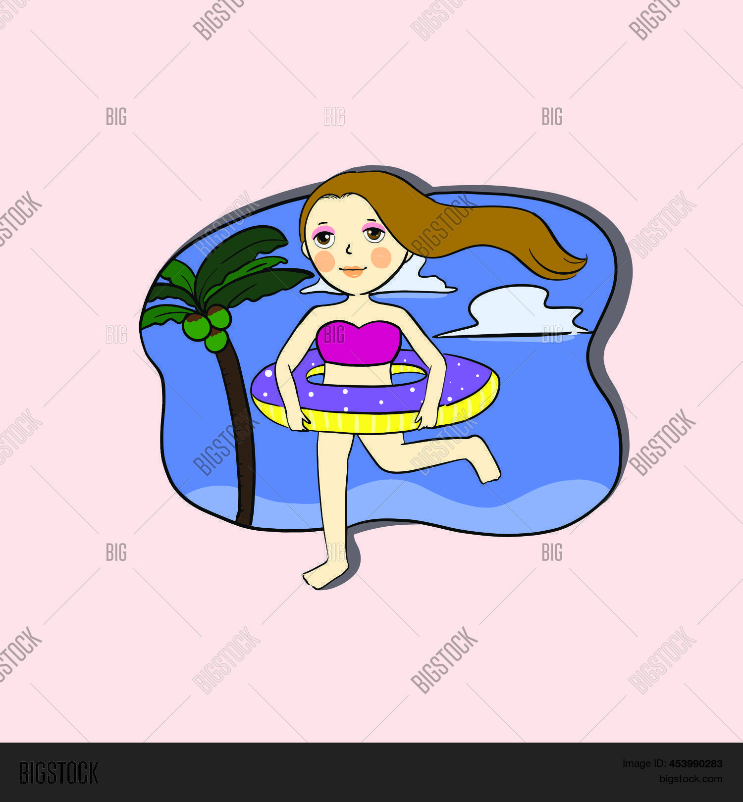 Woman Bikini Cartoon Vector & Photo (Free Trial) Bigstock