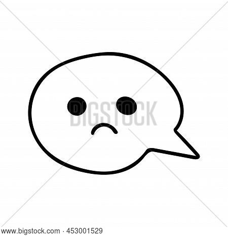 Sad Thoughts Bubble Line Art Icon. Depressed Mental State, Therapy Treatment Concept, Simple Unhappi