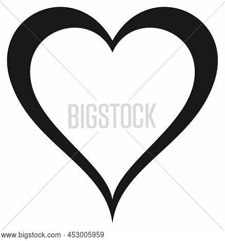 Heart Vector Flat Frame In Black. White Isolated Background.
Abstract Heart Logo Illustration. Roman
