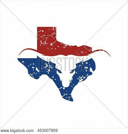 Texas Map With Skull Bull Icon Vector Logo Design Creative Idea