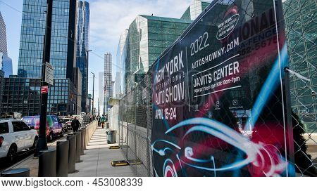 NEW YORK, NY, USA - APRIL 13, 2022:  NYIAS signn near Jacobs Javits Center on 11th Ave.