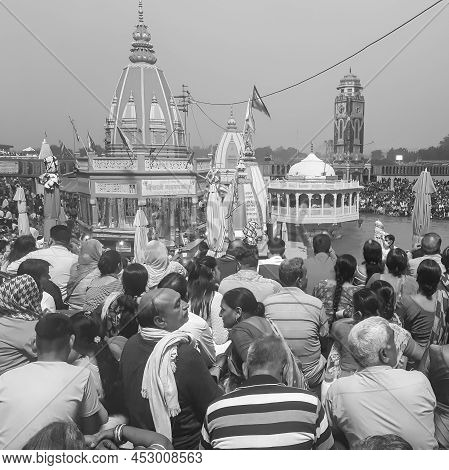 Haridwar, India, October 02 2021 - Har Ki Pauri Is A Famous Ghat On The Banks Of The Ganges In Harid