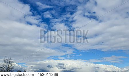 Blue Sky With Clouds. Road, Exit From The Occupied Territories. War In Ukraine. Escape From The Aggr