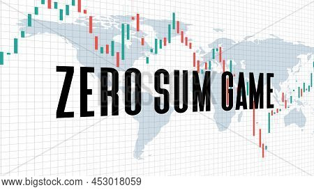 Abstract Background Of Zero Sum Game Stock Market On White Background