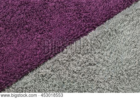 Bath Towels Background, Grey, Crimson Maroon Purple Violet Red Raspberry Pattern, Horizontal Large D
