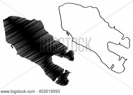Traill Island (kingdom Of Denmark, Greenland, North America) Map Vector Illustration, Scribble Sketc