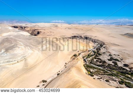 The Ica River At The Canyon De Los Perdidos In A Desert Of Peru