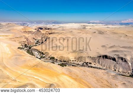 The Ica River At The Canyon De Los Perdidos In A Desert Of Peru