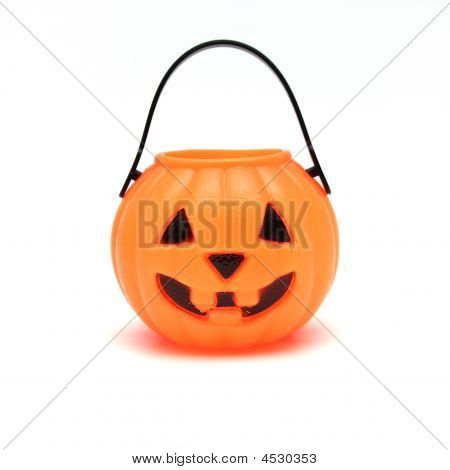 Z tworzyw sztucznych na białym tle Jack-o latarnia