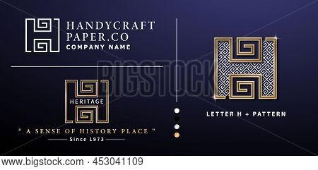 Letter H Logotype And Ancient Pattern Of Heritage Symbol, Applicable For Branding And Advertising Sy