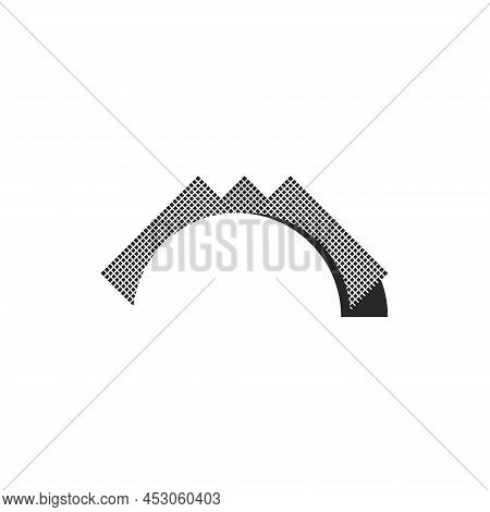 Napkin Holder Logo In Negative Space Style, Table Napkin Holder Semicircular Shape With Three Square