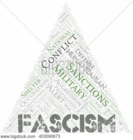 Fascism Word Cloud. Vector Made With The Text Only.