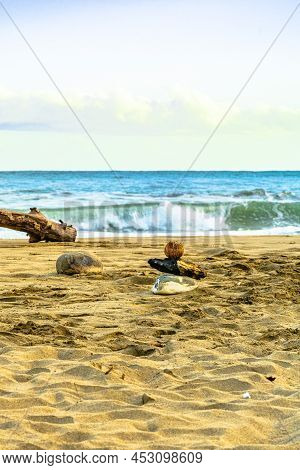 Sunrise At Playa Cocles, Beautiful Tropical Caribbean Beach, Puerto Viejo, Costa Rica East Coast, Co