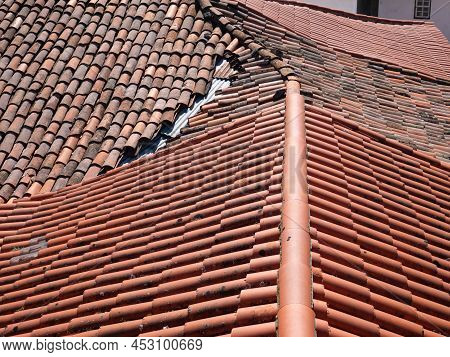 Terracotta Ceramic Tiles Roof In The Portugal