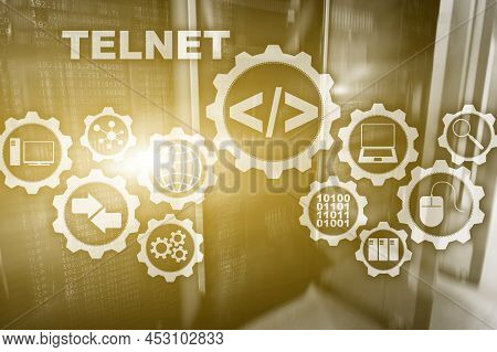 Teletype Network Protocol. Telnet Virtual Terminal Client. Internet And Network Concept. Telnet