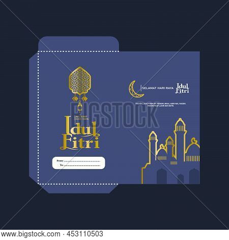 Minimalism Eid Mubarak Money Envelope Template Design For Print, Decoration, Element Design And Back